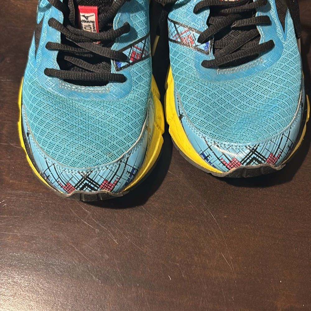 Mizunu Wave Inspire X10 Running Shoes Blue Yellow Size 10 - Picture 4 of 11